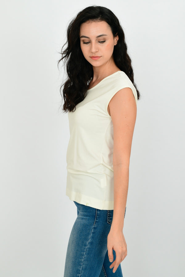 Bamboo Cotton Sleeveless Basic T-shirt LARA-6