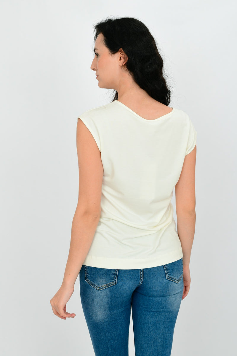 Bamboo Cotton Sleeveless Basic T-shirt LARA-6