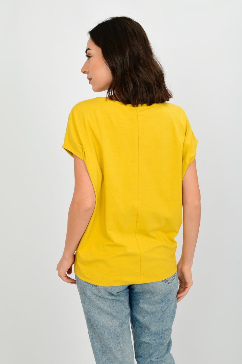 Bamboo Cotton V-neck Basic T-shirt LARA-5