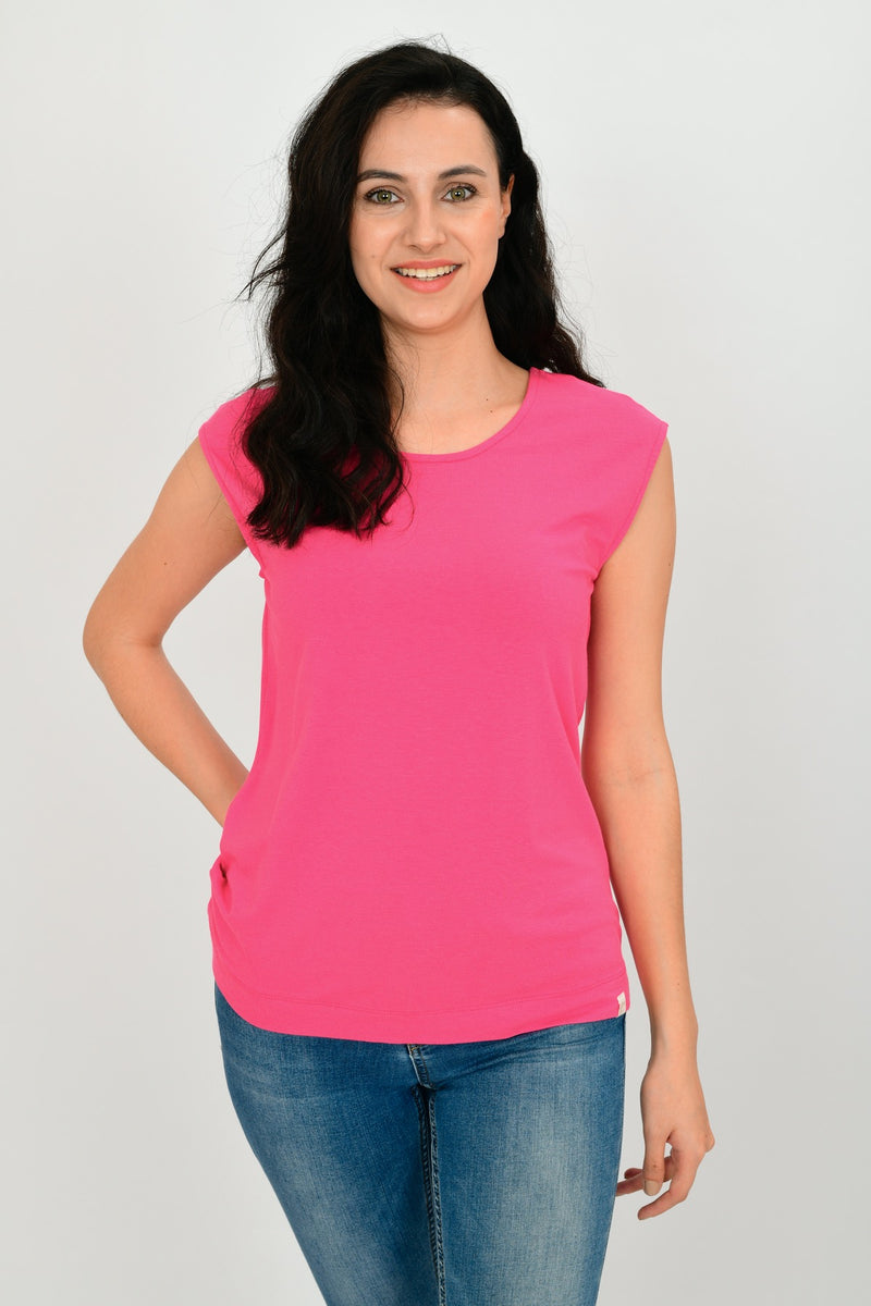 Bamboo Cotton Sleeveless Basic T-shirt LARA-6