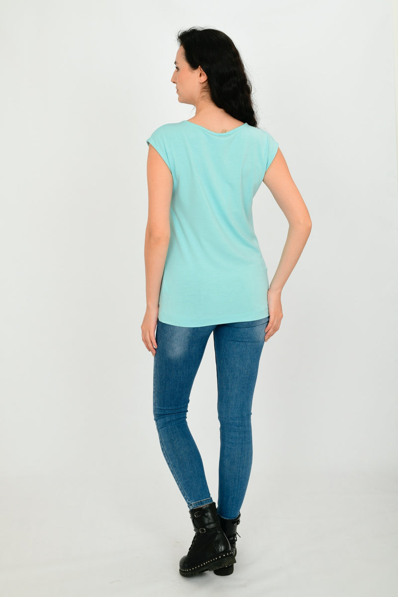 Bamboo Cotton Sleeveless Basic T-shirt LARA-6