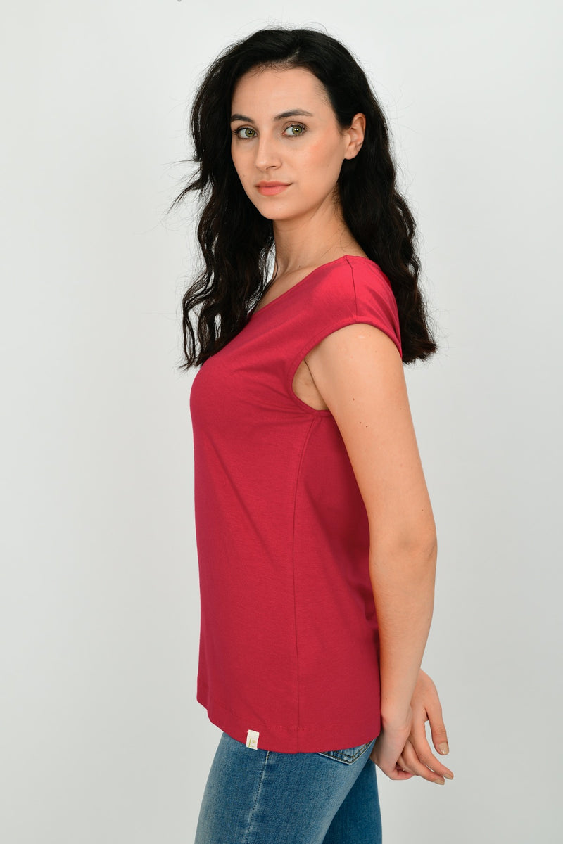 Bamboo Cotton Sleeveless Basic T-shirt LARA-6