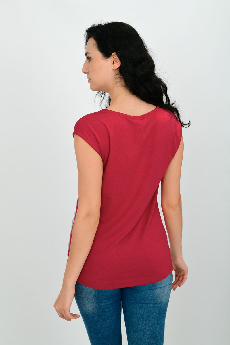 Bamboo Cotton Sleeveless Basic T-shirt LARA-6