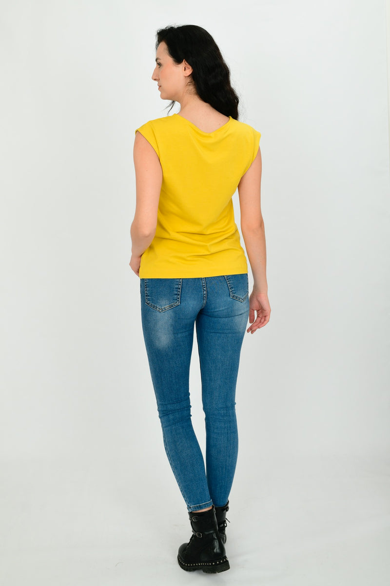 Bamboo Cotton Sleeveless Basic T-shirt LARA-6
