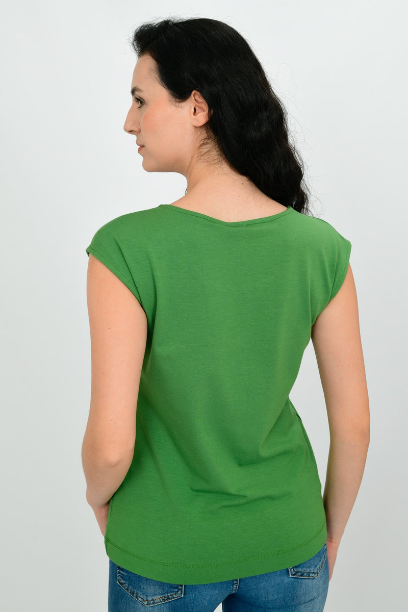 Bamboo Cotton Sleeveless Basic T-shirt LARA-6