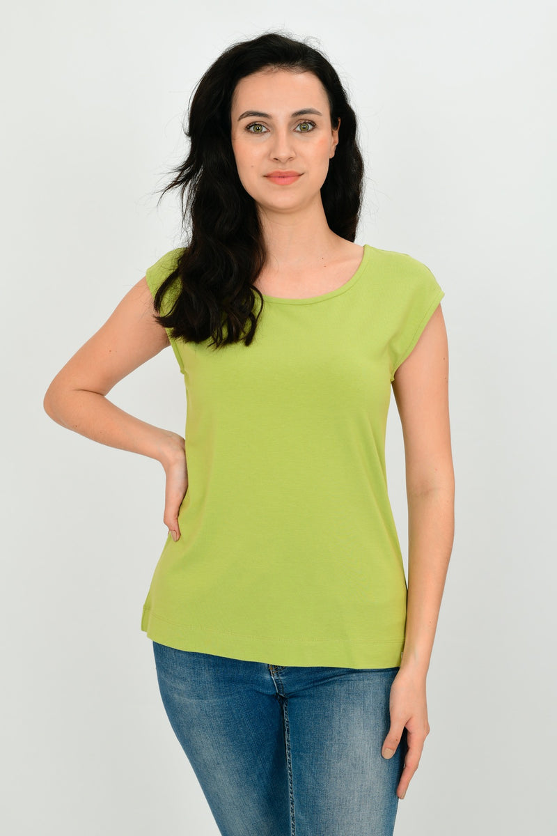 Bamboo Cotton Sleeveless Basic T-shirt LARA-6