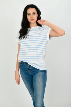 100% Organic Cotton Basic Embroidered T-shirt LARA-14