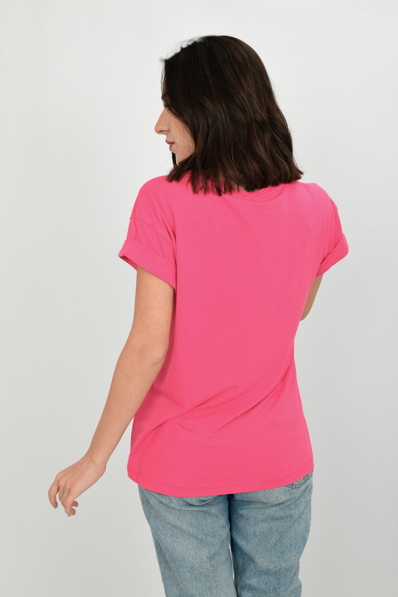 Bamboo Cotton Short-Sleeve Basic T-shirt LARA-4