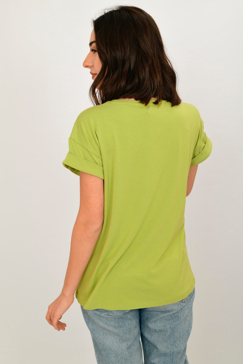 Bamboo Cotton Short-Sleeve Basic T-shirt LARA-4