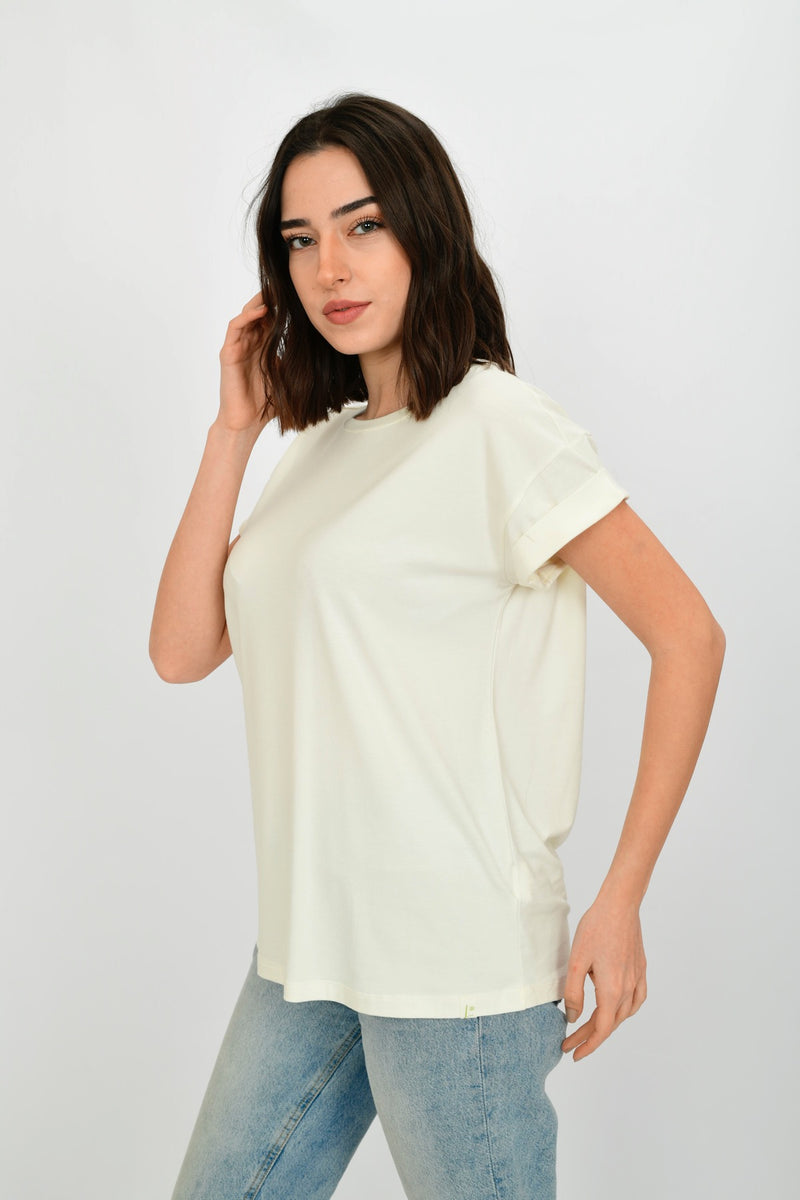 Bamboo Cotton Short-Sleeve Basic T-shirt LARA-4