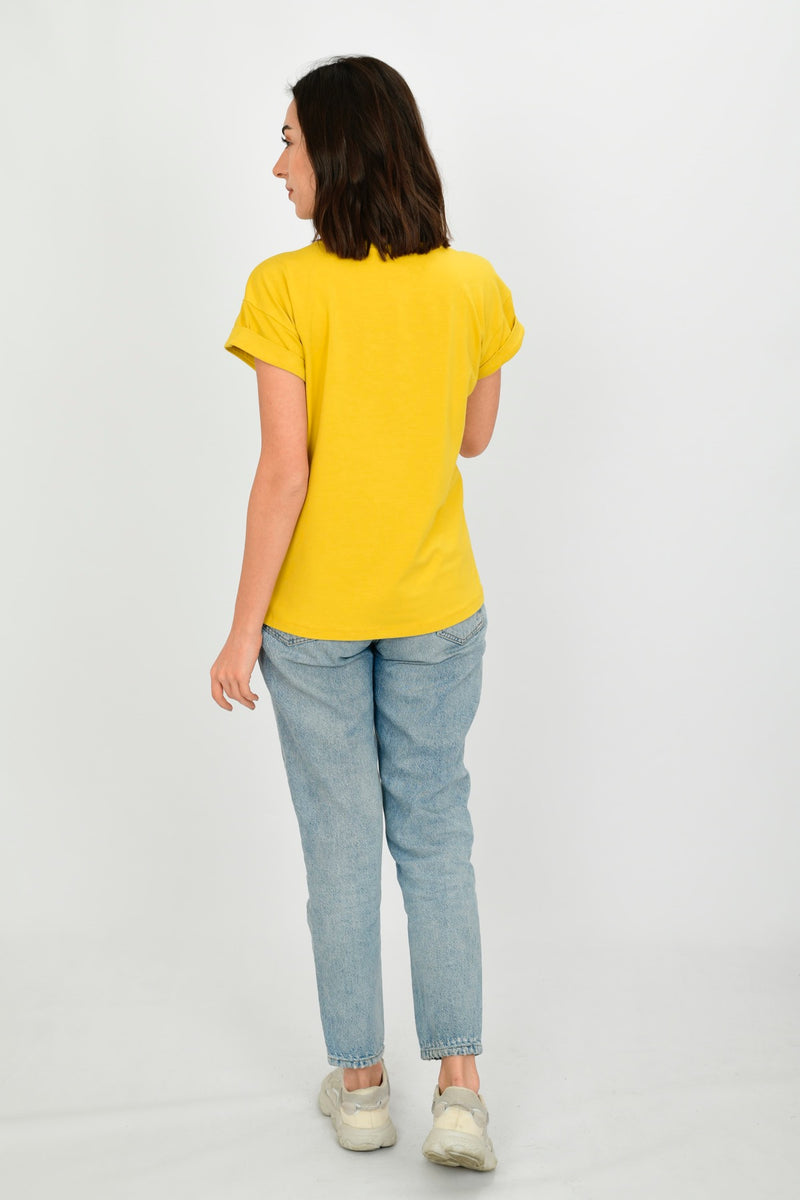 Bamboo Cotton Short-Sleeve Basic T-shirt LARA-4
