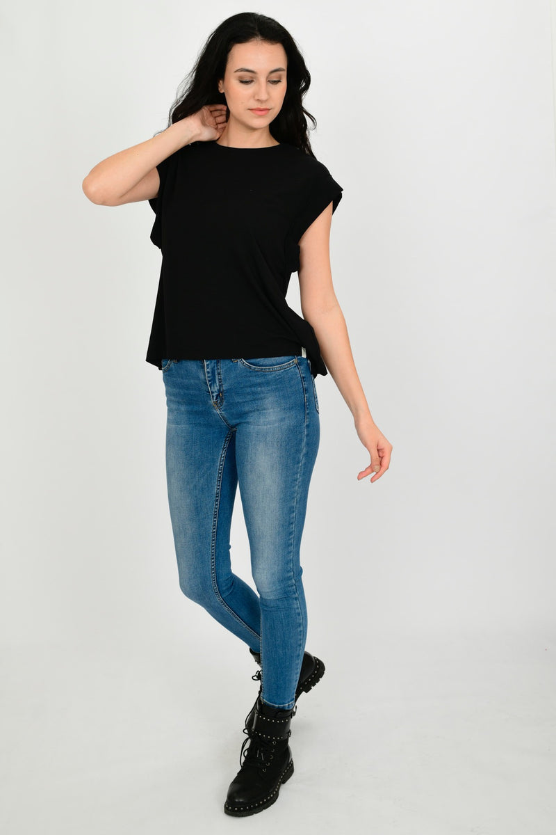 Bamboo Cotton Short-Sleeve Basic T-shirt LARA-4