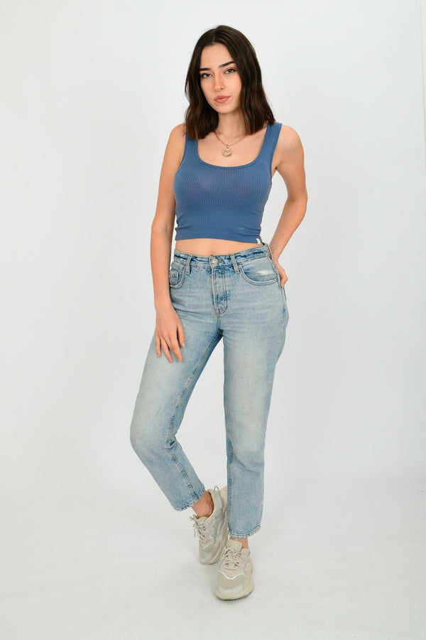 Tencel Rib Crop Top Tanktop LARA-25