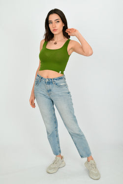 Tencel Rib Crop Top Tanktop LARA-25