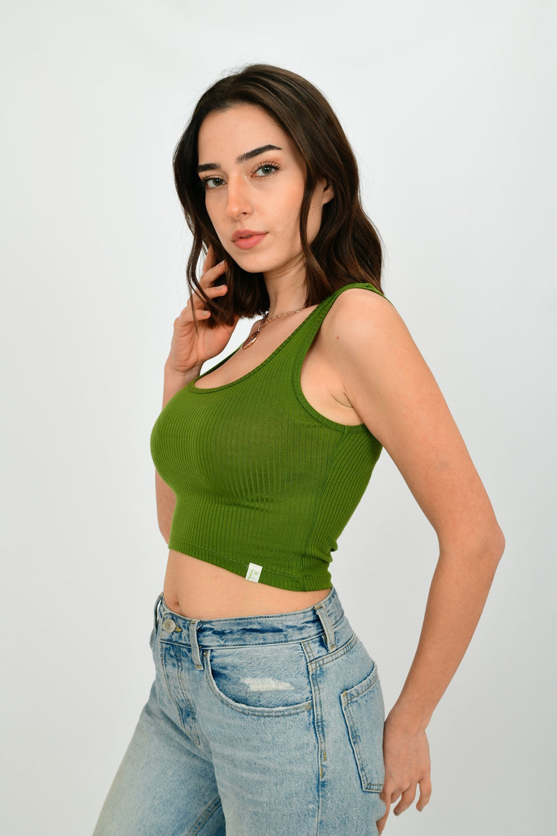Tencel Rib Crop Top Tanktop LARA-25
