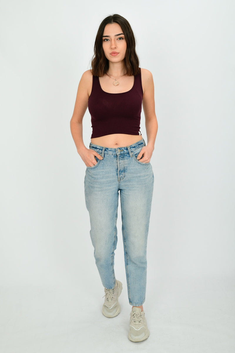 Tencel Rib Crop Top Tanktop LARA-25