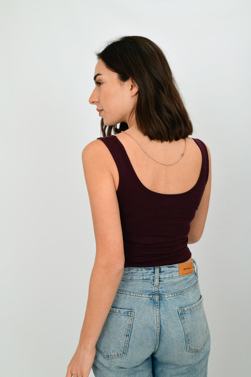 Tencel Rib Crop Top Tanktop LARA-25
