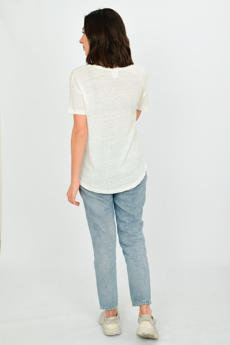 Linen Scoop Neck T-Shirt LET-33-V3