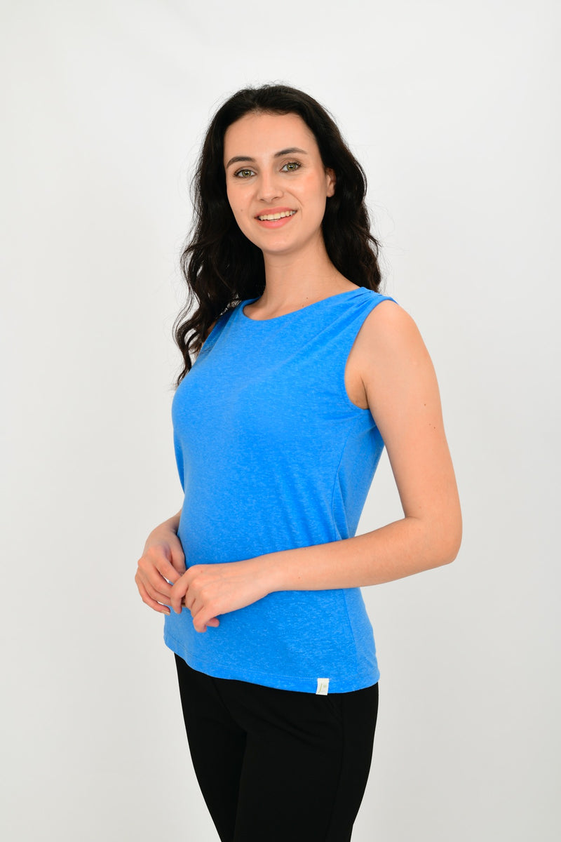 Linen Sleeveless Basic Blouse LARA-10