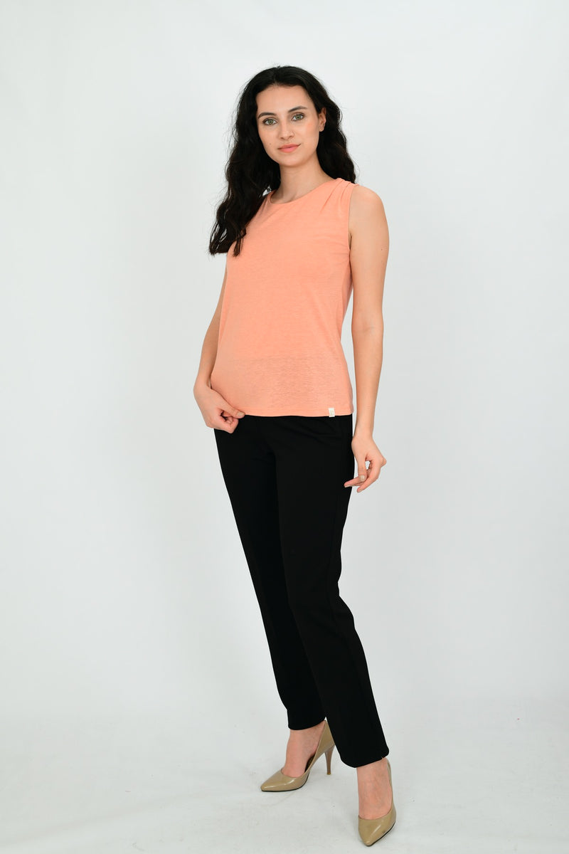 Linen Sleeveless Basic Blouse LARA-10