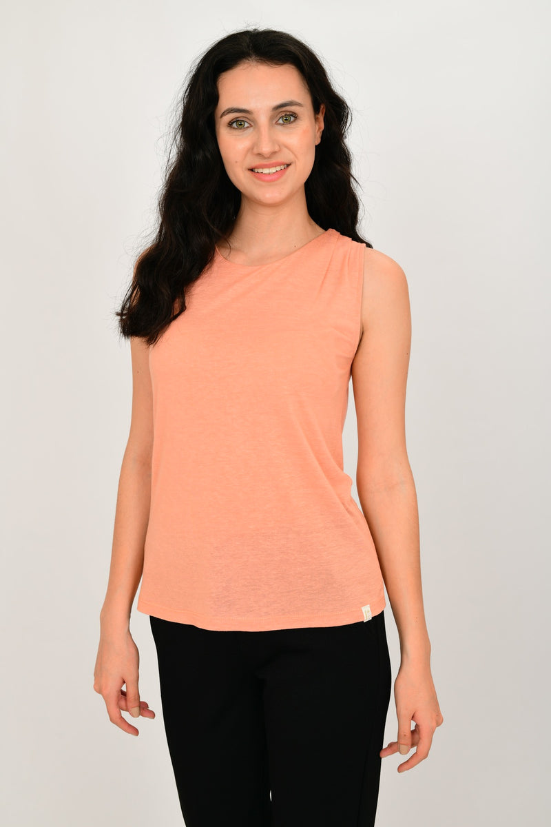 Linen Sleeveless Basic Blouse LARA-10