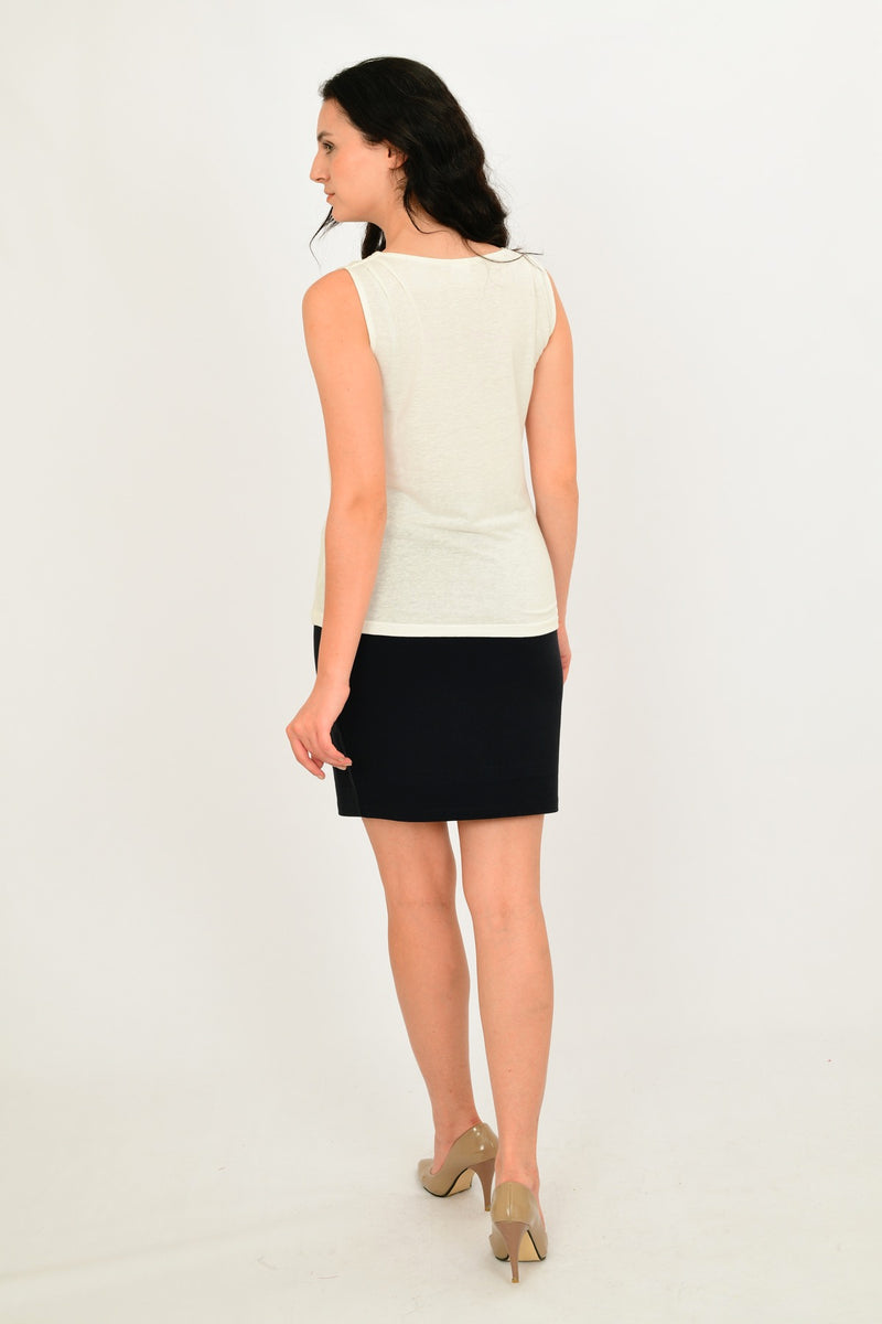Linen Sleeveless Basic Blouse LARA-10