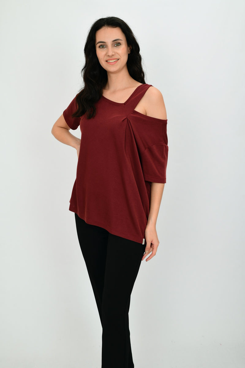 Modal Short-Sleeve Formal Blouse LEON-1