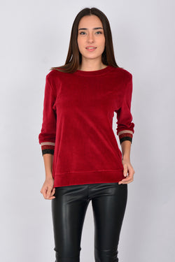 Organic Cotton Velvet Blouse with Rib LINDA-7