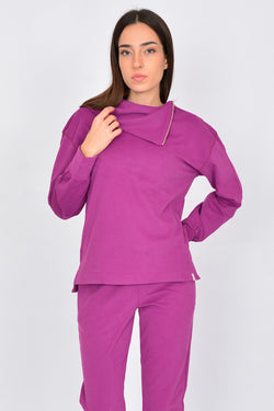 Cotton Zippered Blouse LINDA-46