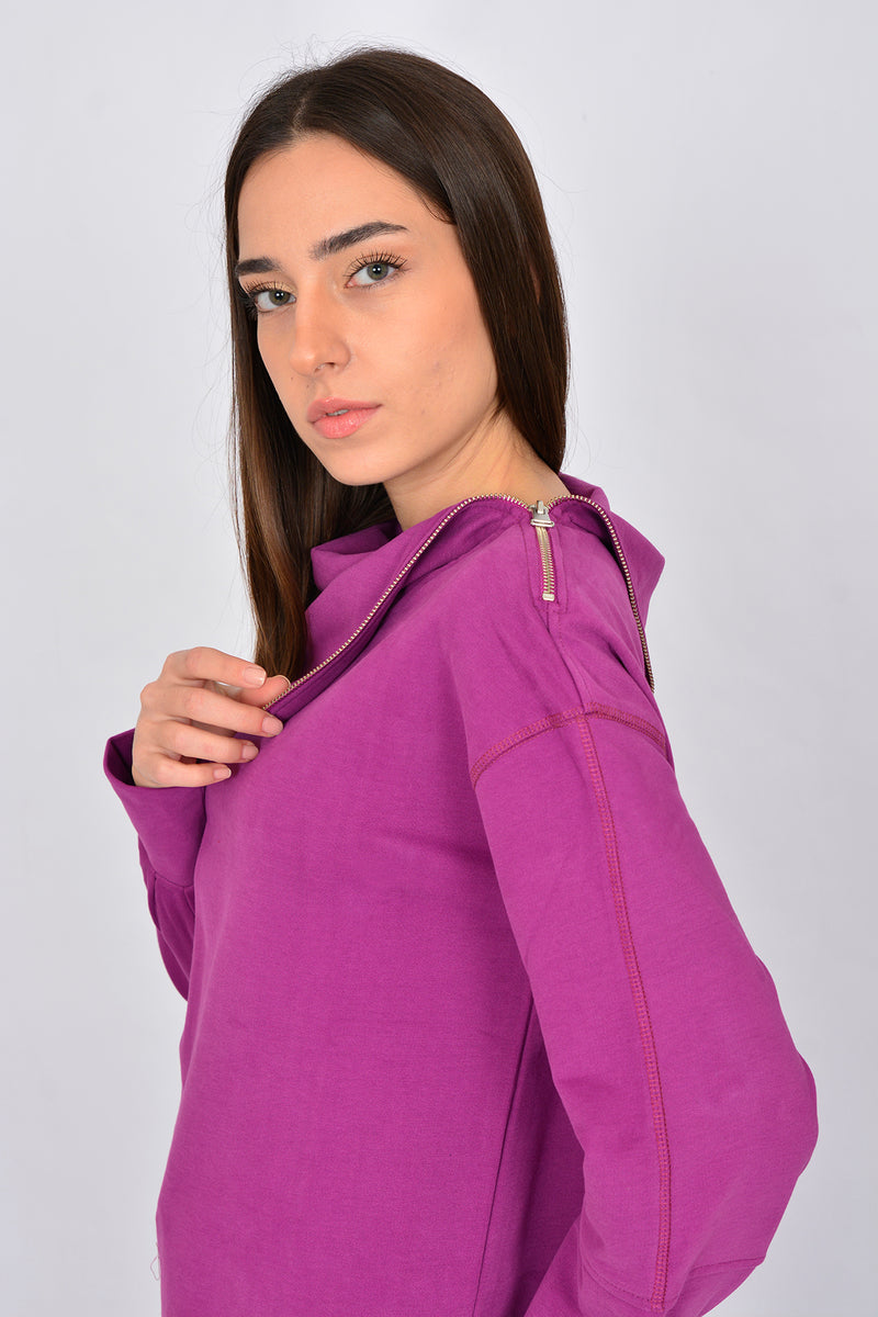 Cotton Zippered Blouse LINDA-46