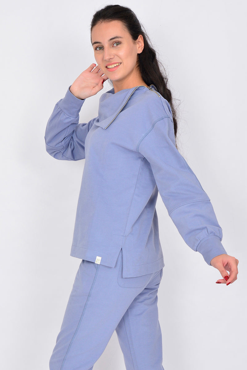 Cotton Zippered Blouse LINDA-46