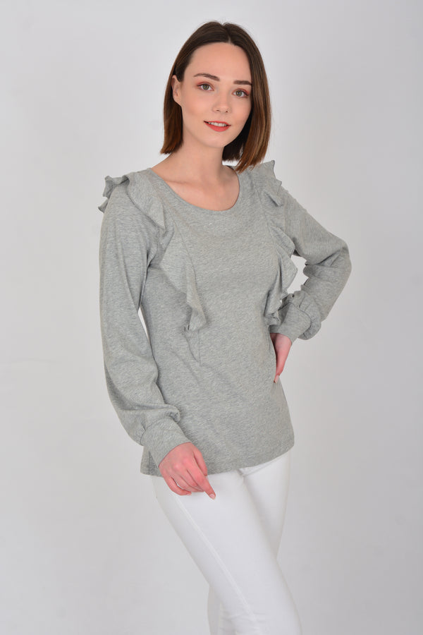 Organic Cotton Long Sleeve Blouse LINDA-23