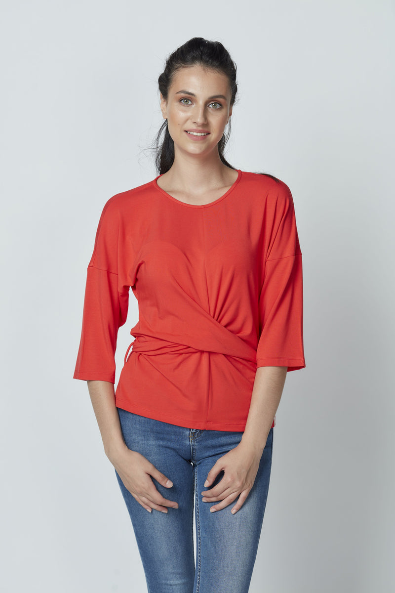 Bamboo Tie-on Waist Blouse LET-44