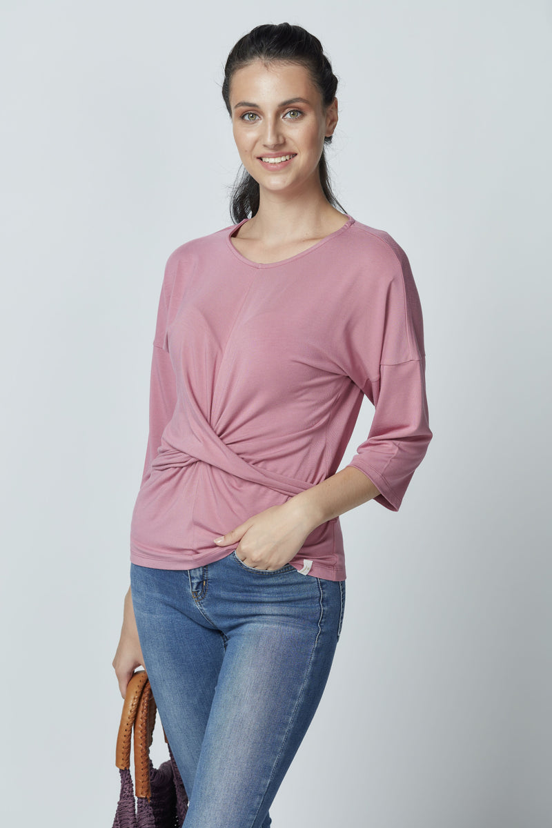 Bamboo Tie-on Waist Blouse LET-44