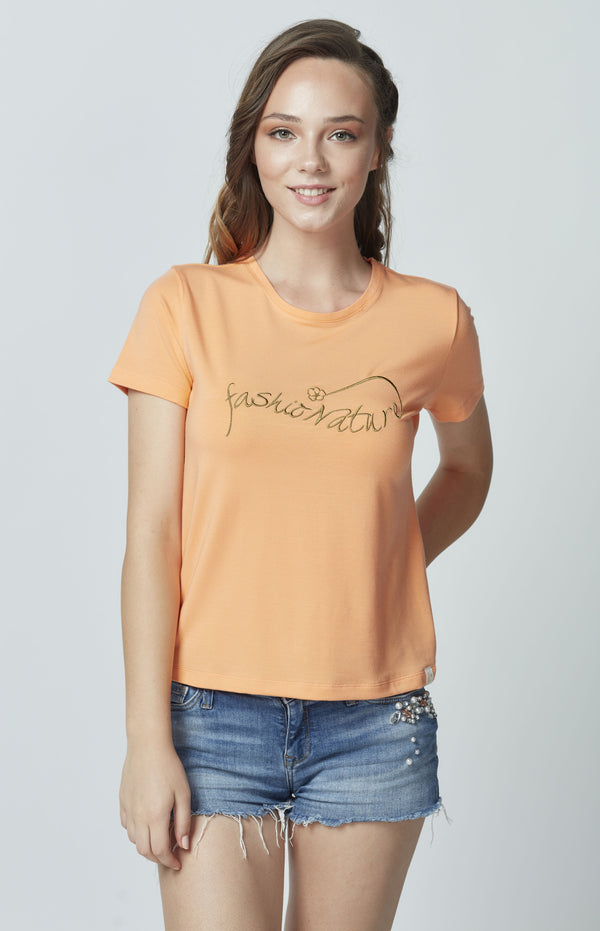 Tencel Logo Printed Tshirt LET-36-V2