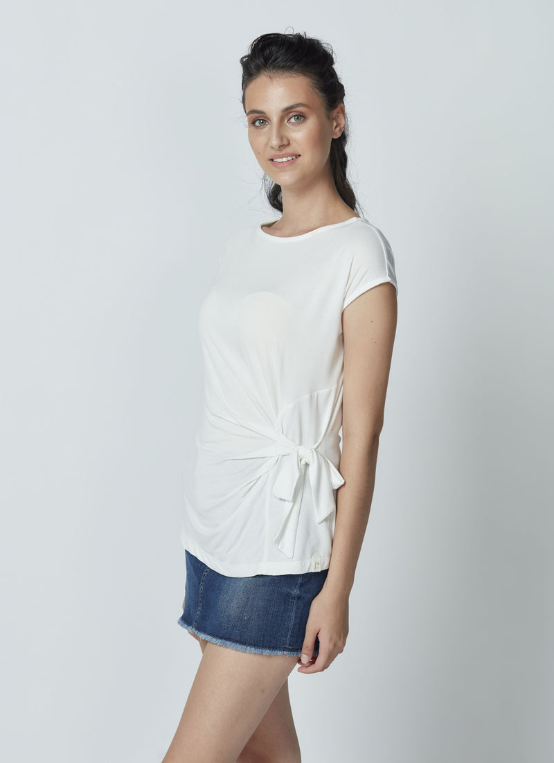 Micromodal Tie-on Side Blouse LET-39