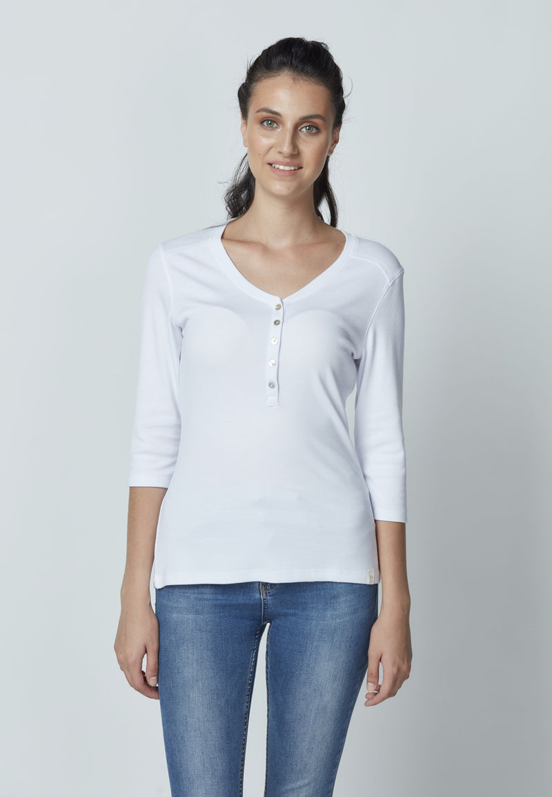 Micromodal Long Sleeve with Shell Buttons LET-48