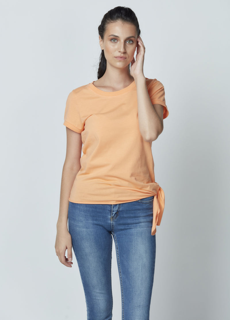 Organic Cotton Tie-on Side T-Shirt LET-81