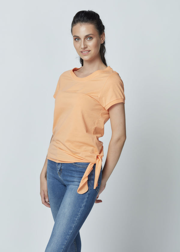 Organic Cotton Tie-on Side T-Shirt LET-81