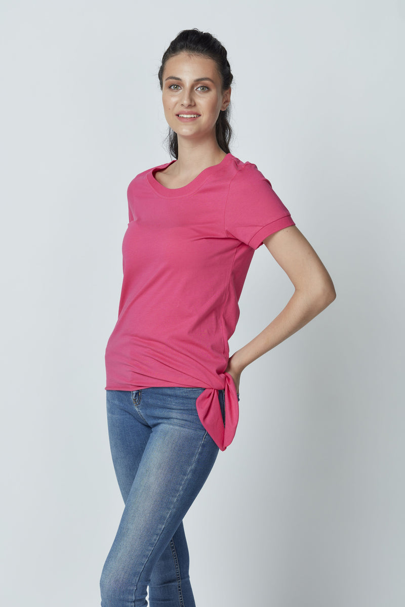 Organic Cotton Tie-on Side T-Shirt LET-81