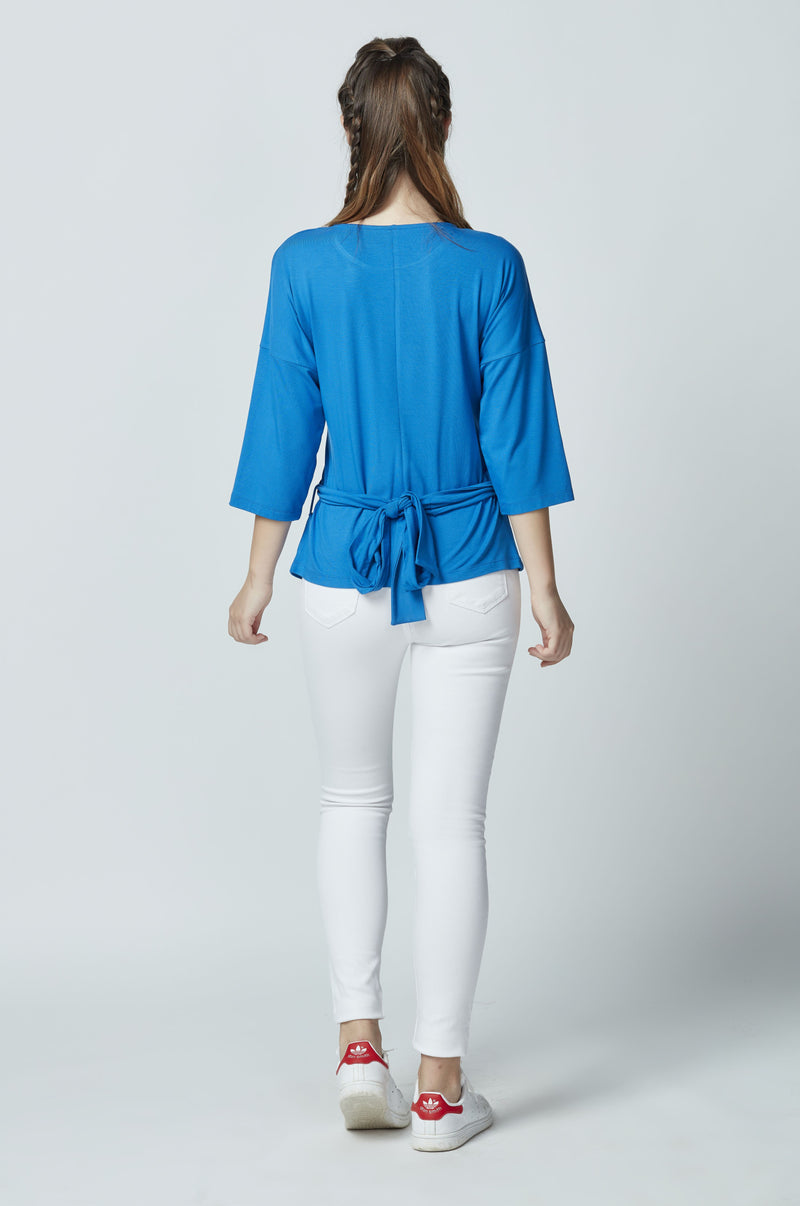Bamboo Tie-on Waist Blouse LET-44