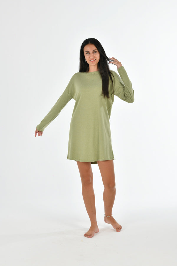 Organic Cotton Striped Long Sleeve Nightgown PJM-6