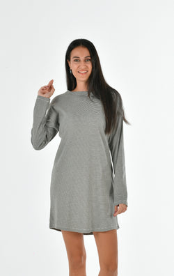 Organic Cotton Striped Long Sleeve Nightgown PJM-6