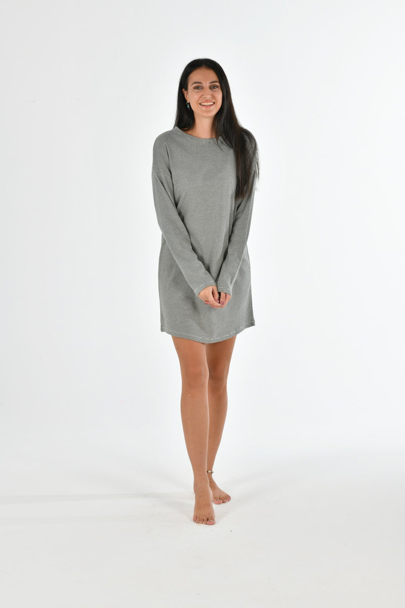 Organic Cotton Striped Long Sleeve Nightgown PJM-6