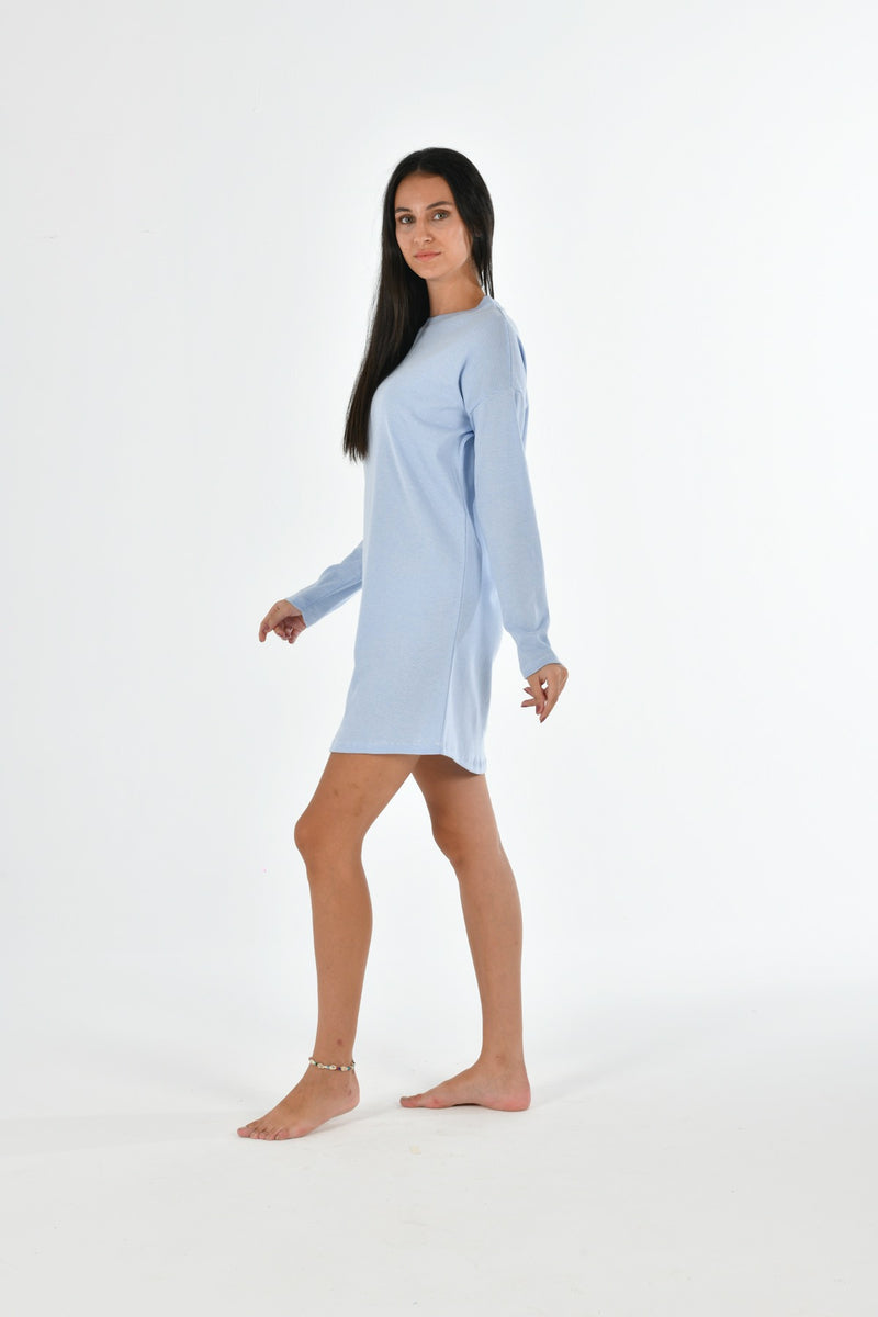 Organic Cotton Striped Long Sleeve Nightgown PJM-6