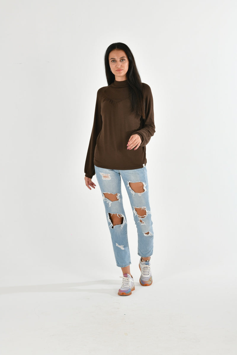 Turtle Neck Long Sleeve Blouse LARA-62