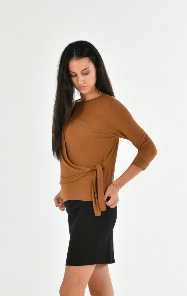 Modal Long Sleeve Tie on Side Blouse PERA-4-V3