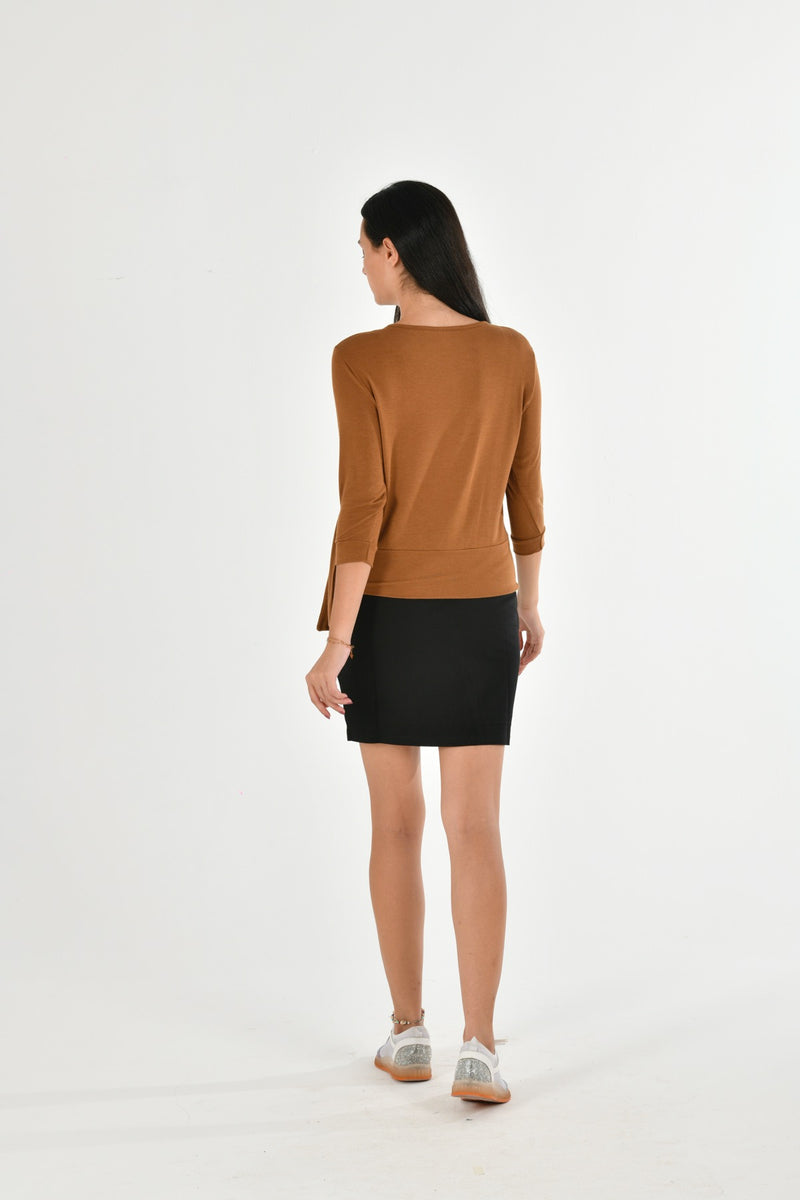 Modal Long Sleeve Tie on Side Blouse PERA-4-V3