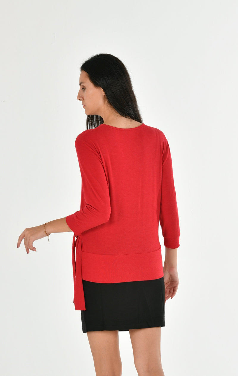 Modal Long Sleeve Tie on Side Blouse PERA-4-V3