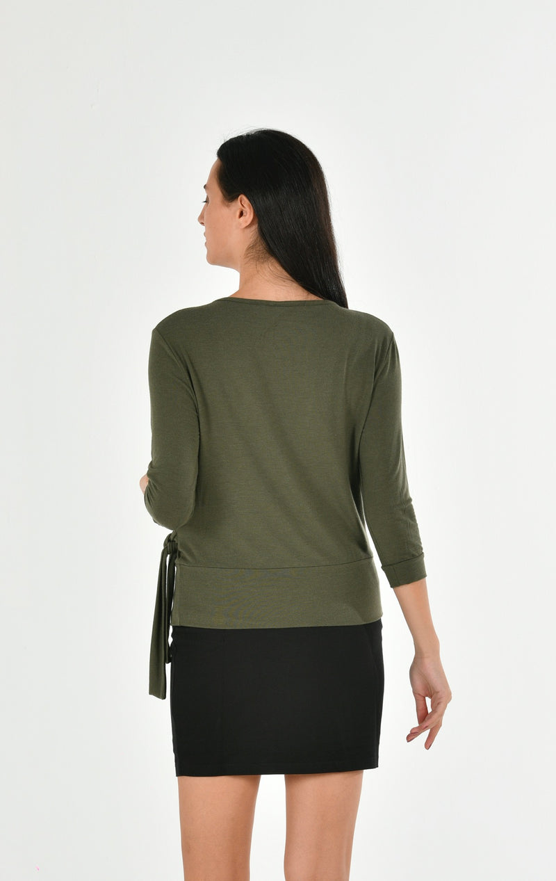 Modal Long Sleeve Tie on Side Blouse PERA-4-V3